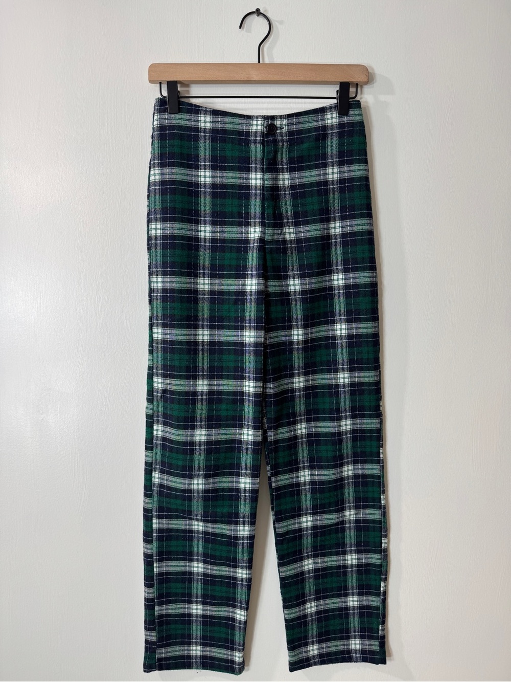 WP52 {Brandy Melville x Galt} Tilden Green Blue Plaid Straight Leg Pants